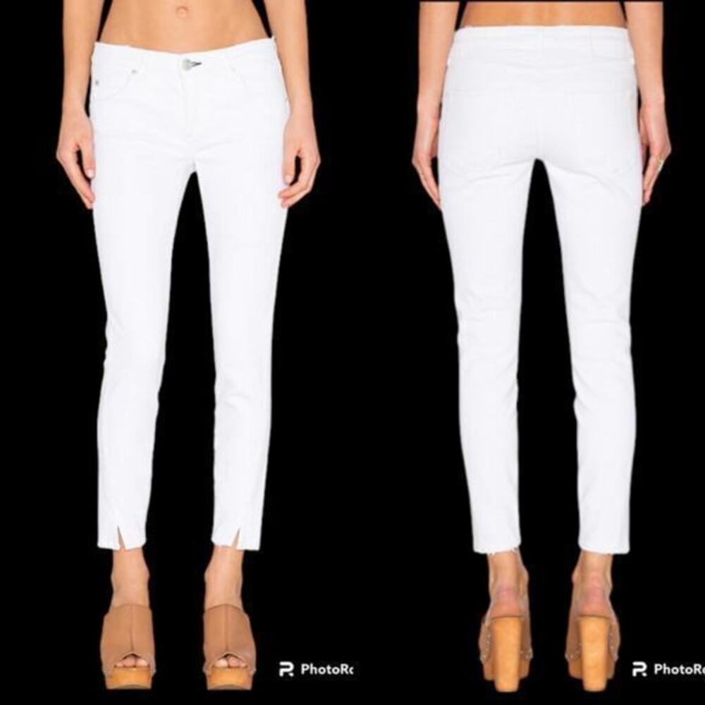 AMO Twist Sea Salt Jeans Slim Fit Cut Ankle Length 4 Pockets White Size 28